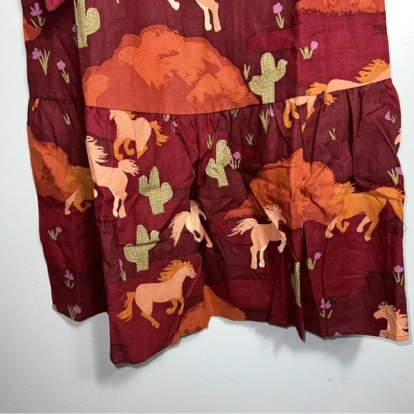 Princess Highway Country Roam Take Me Home Horse Midi Dress Brown AU 8 US 4 West - Picture 12 of 16